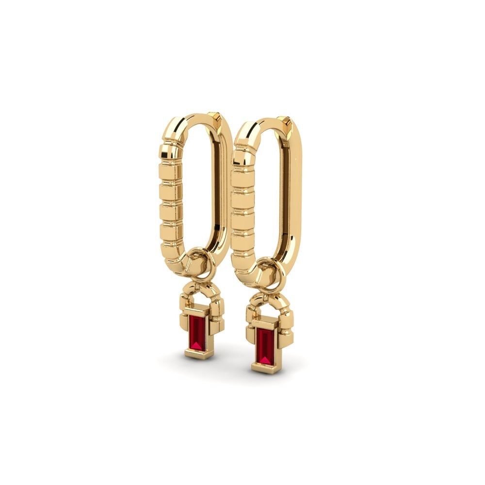 Zircone Rouge Boucle d'oreille femme Souche