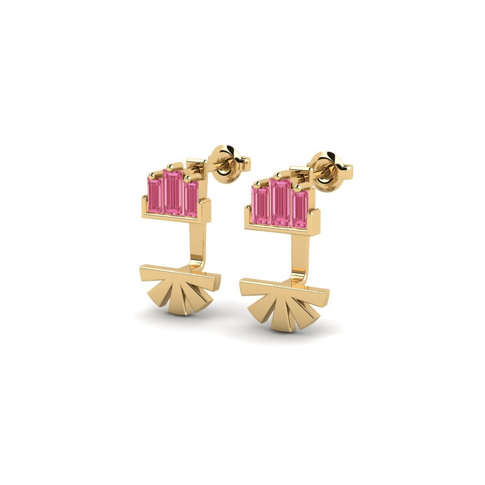 Safira Rosa Brincos Feminino Suhno