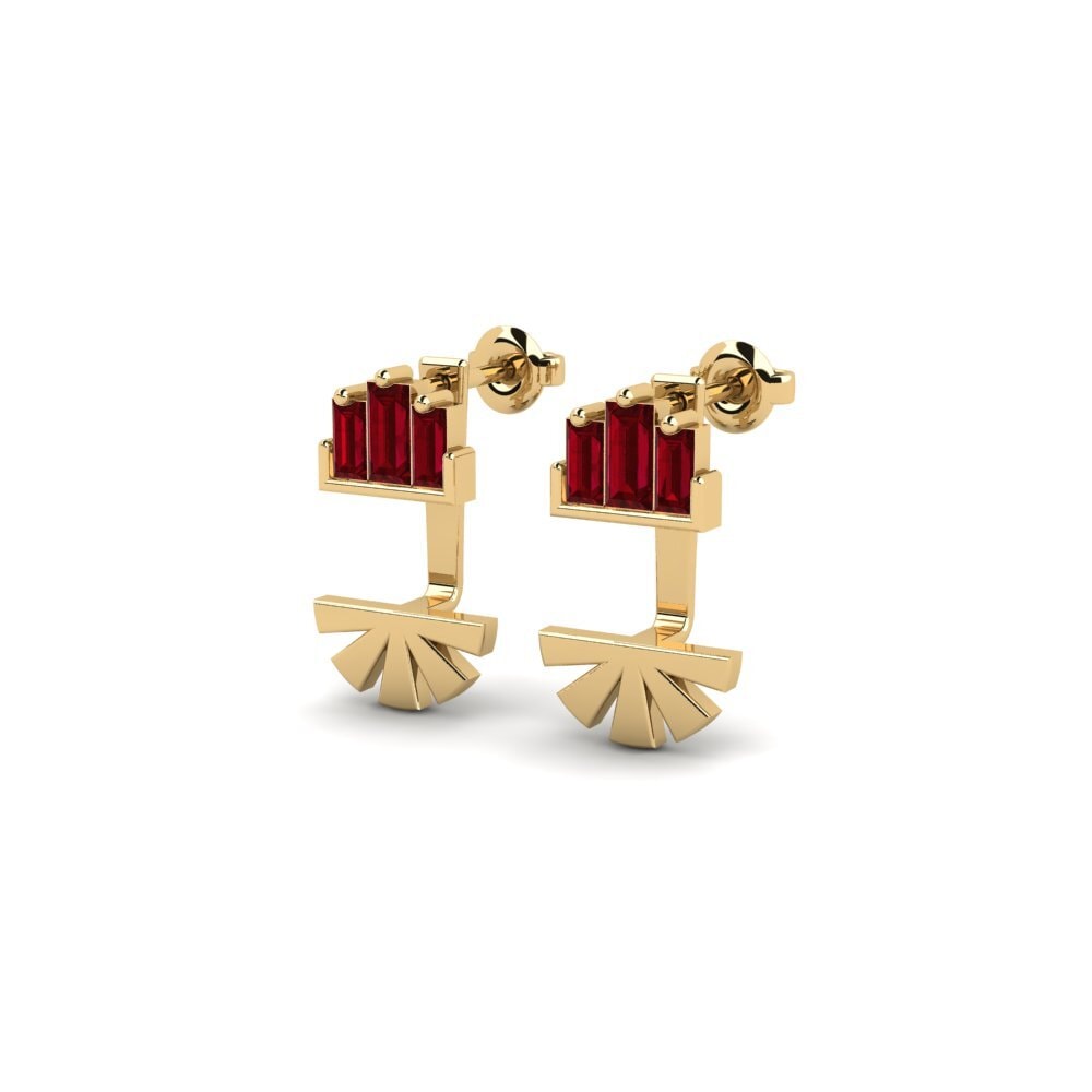Zircone Rouge Boucle d'oreille femme Suhno