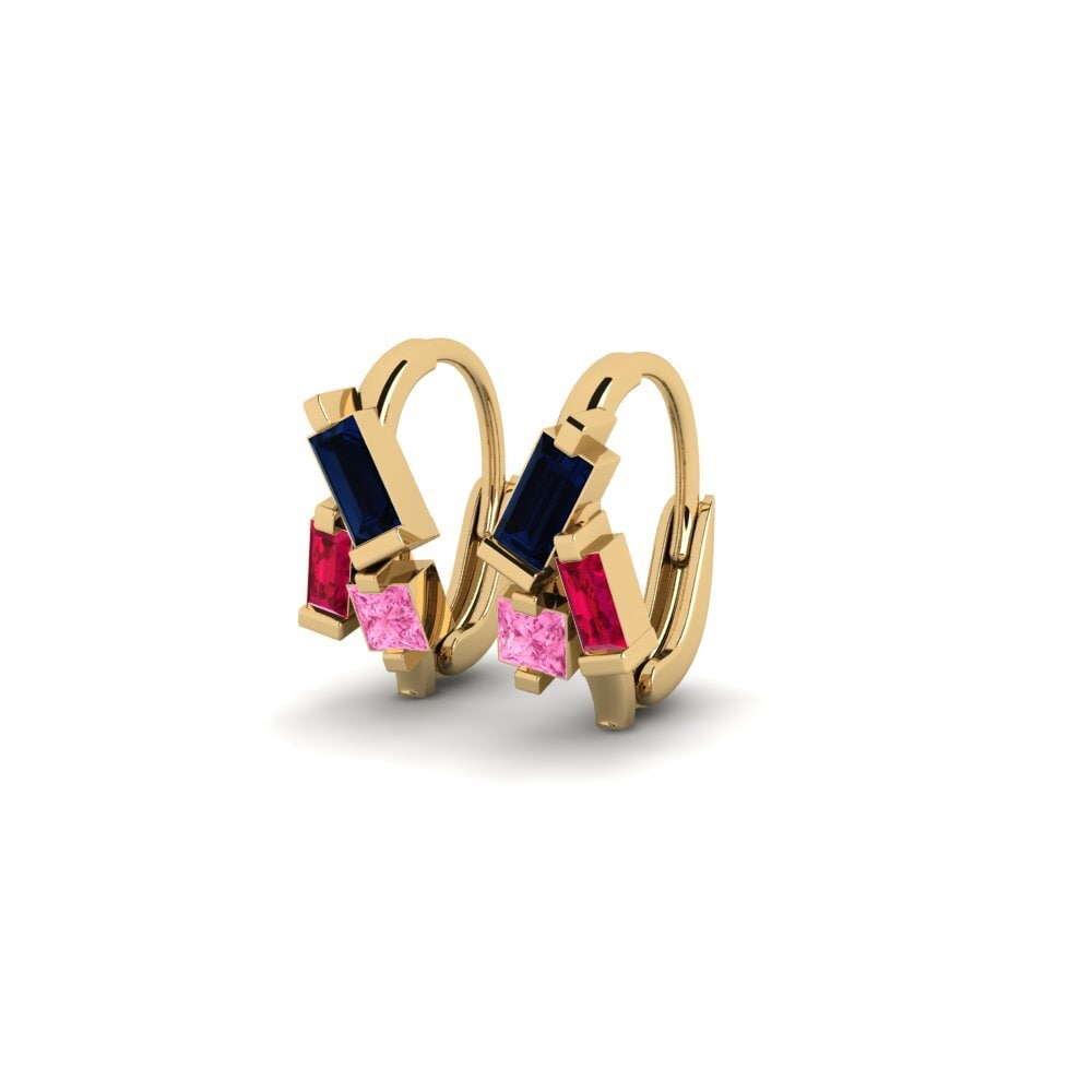 Saphir Rose Boucle d'oreille femme Tabiauea