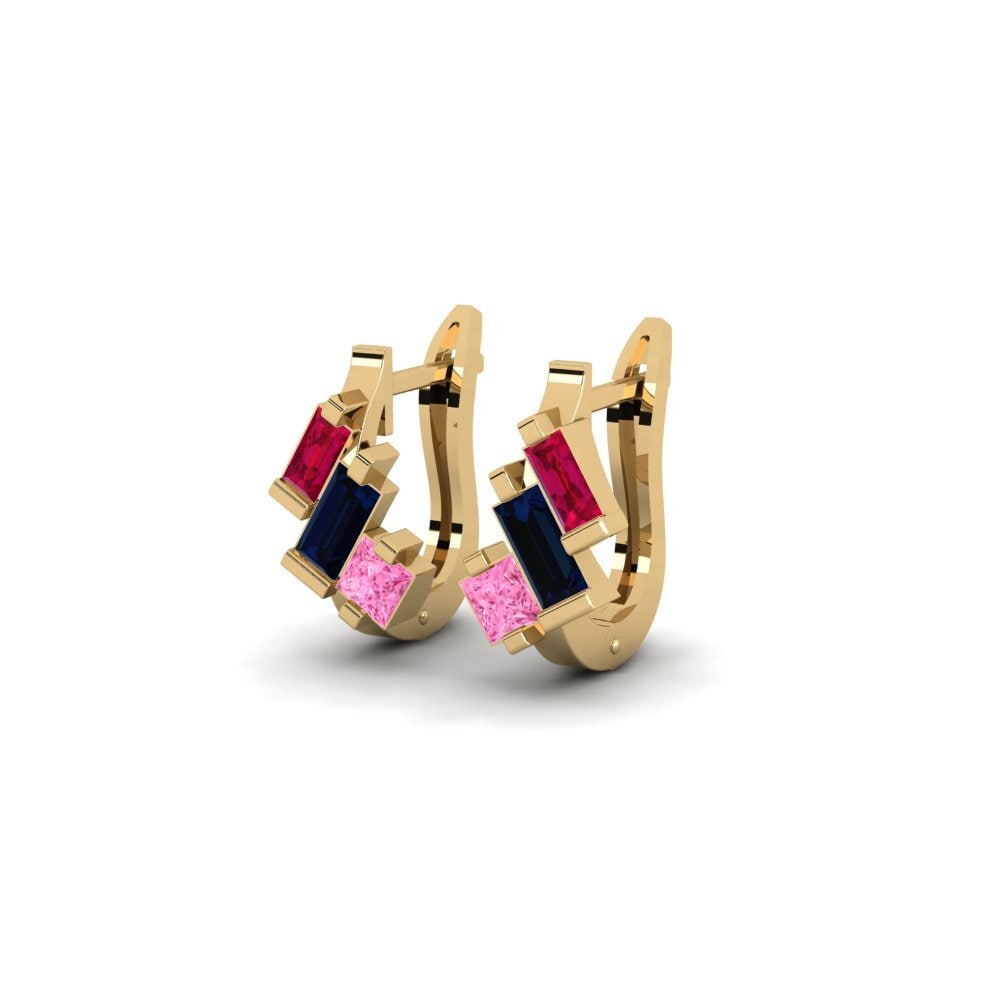 Saphir Rose Boucle d'oreille femme Taburao