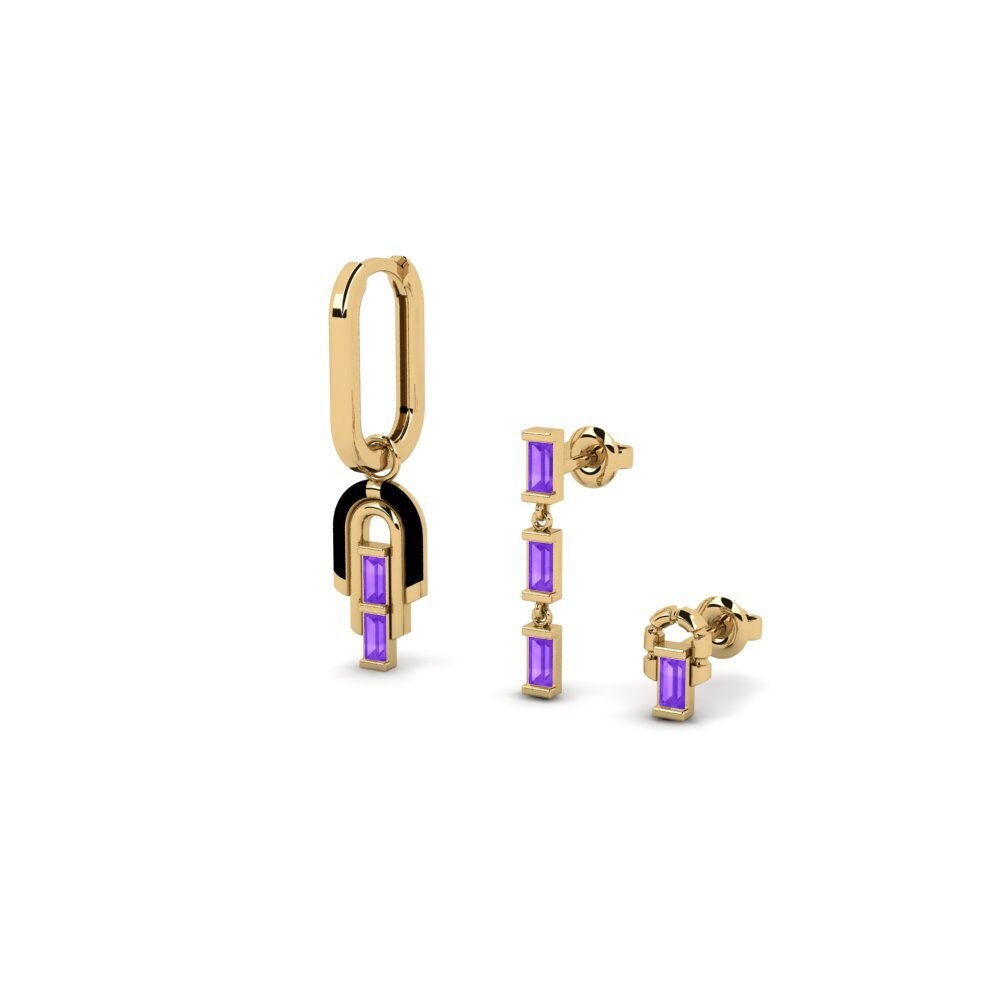 Ametista Brincos Feminino Therain - SET