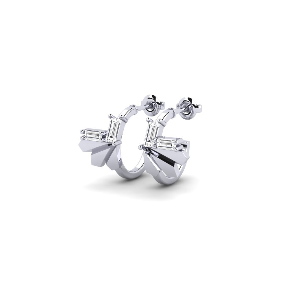 9k White Gold Women's Earring Unconventional
