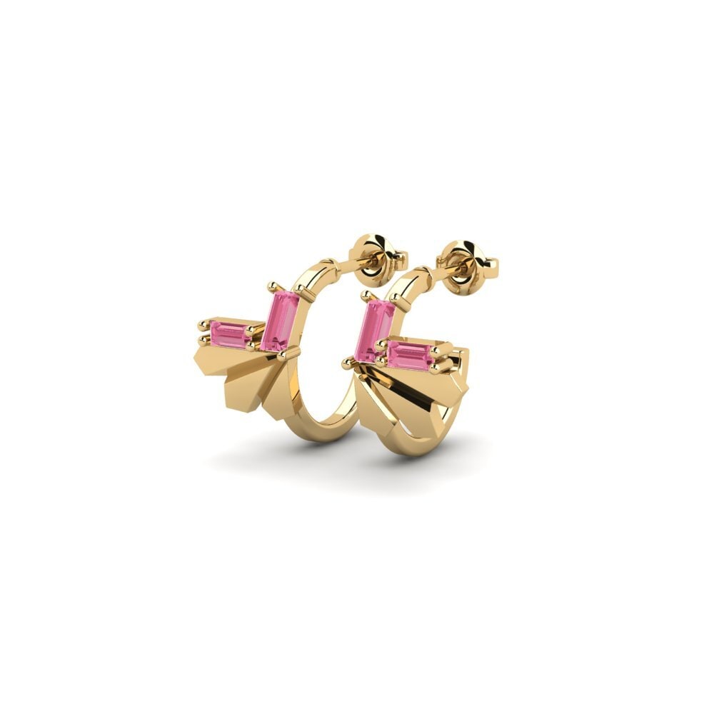 Saphir Rose Boucle d'oreille femme Unconventional