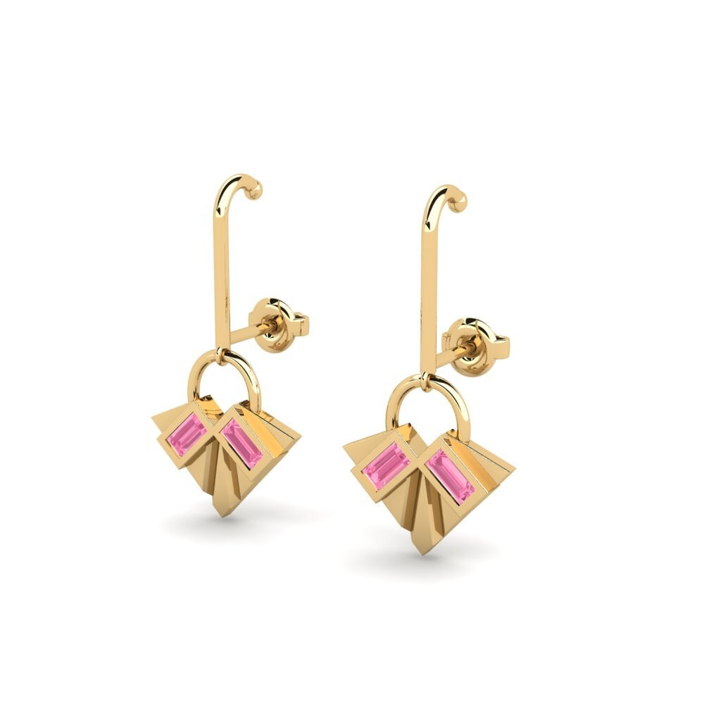 Safira Rosa Brincos Feminino Visible - B