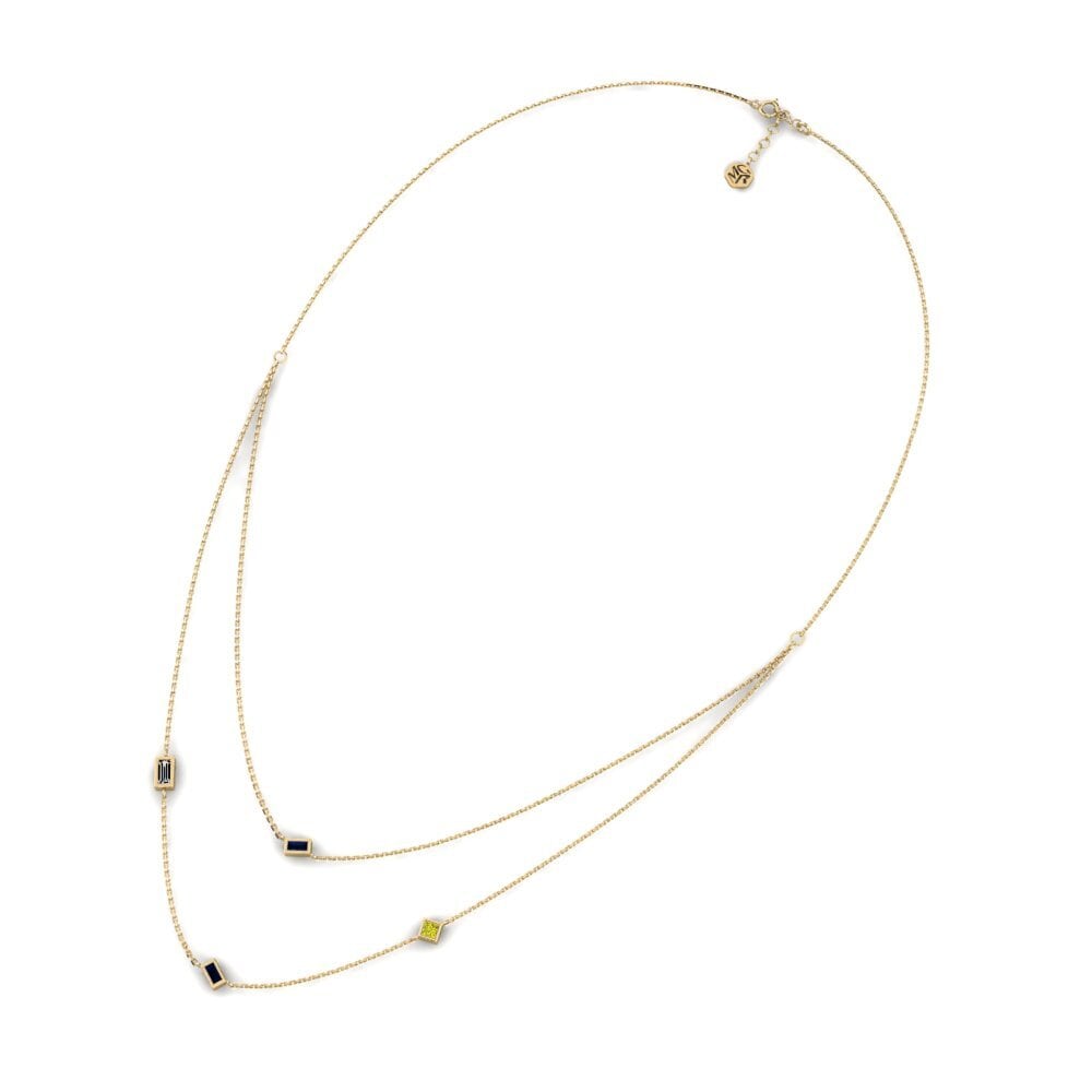 Diamante Amarillo Collar de Mujer Awka
