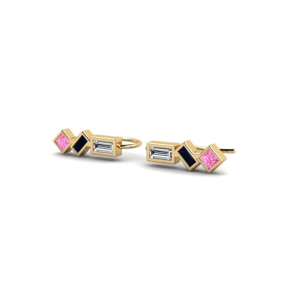 Saphir Rose Boucle d'oreille femme Bugibba