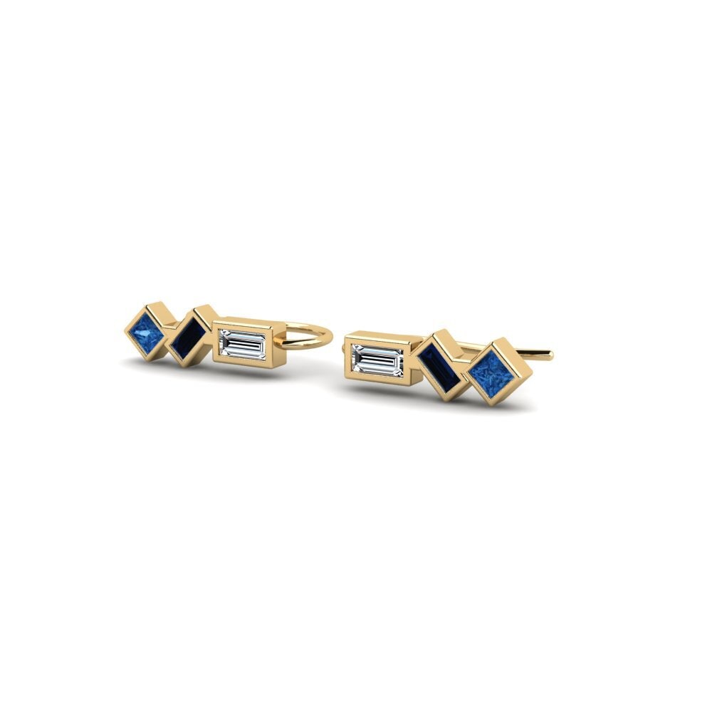 Zircônia azul escuro Brincos Feminino Bugibba