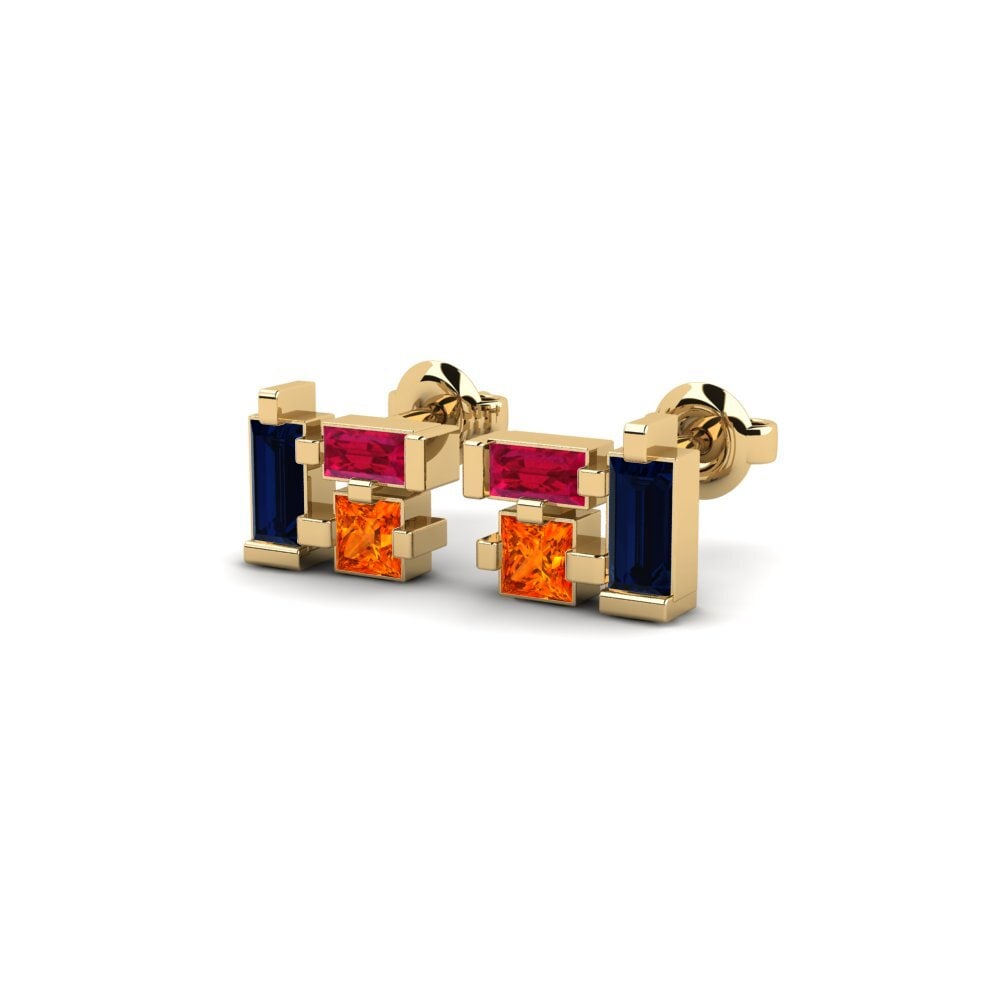 Orange Sapphire Women's Earring Butaritari