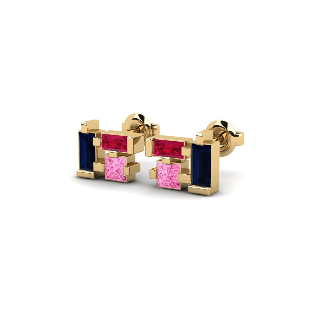 Saphir Rose Boucle d'oreille femme Butaritari