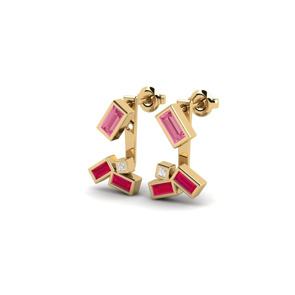 Saphir Rose Boucle d'oreille femme Cottonera