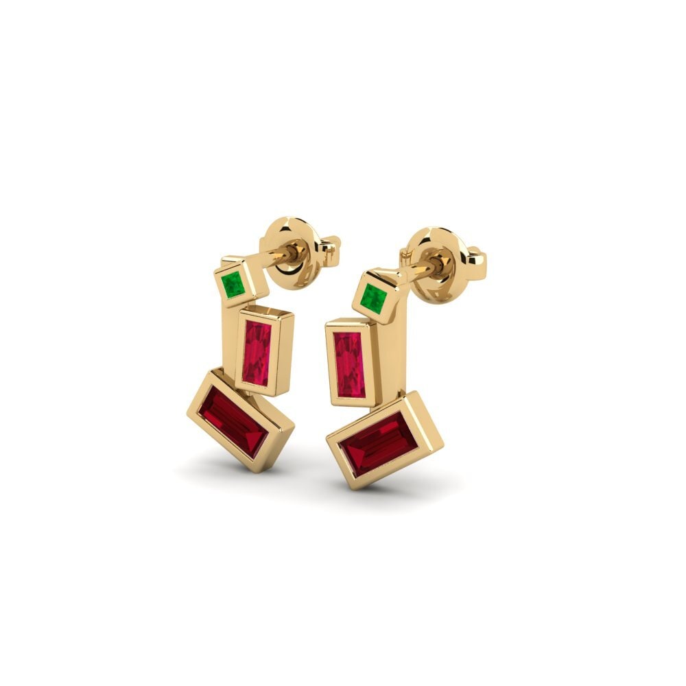Zircone Rouge Boucle d'oreille femme Ebeye