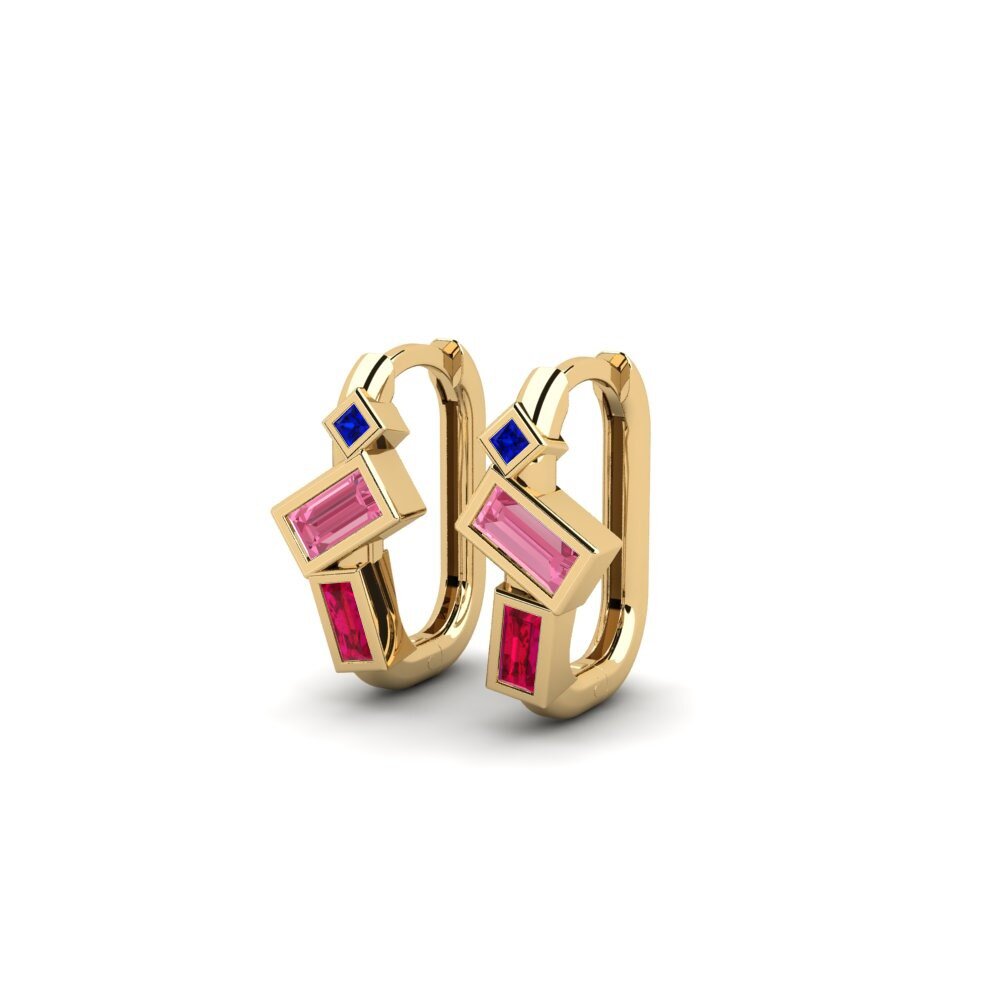 Saphir Rose Boucle d'oreille femme Gombe