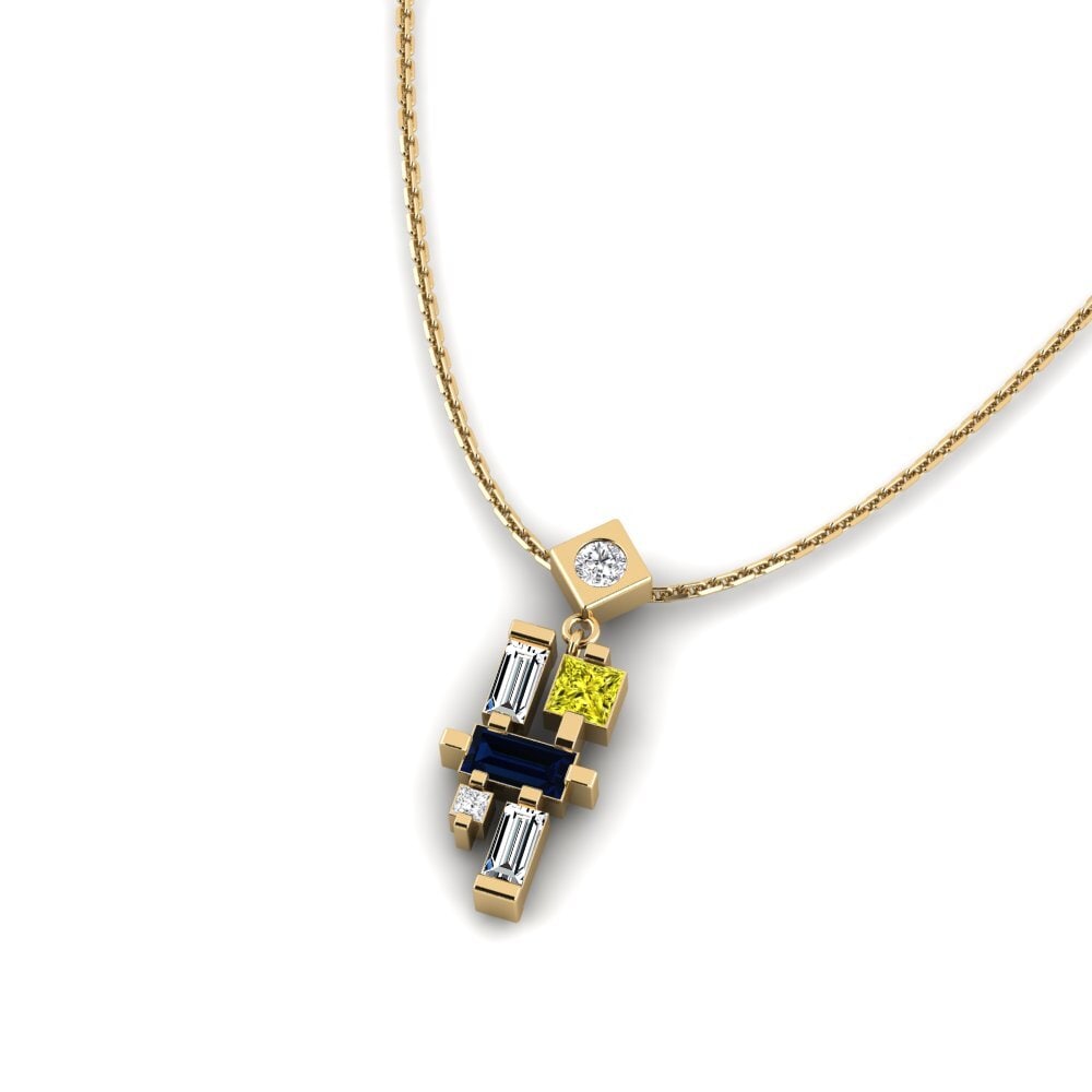Diamante Amarillo Colgante de Mujer Hlotse