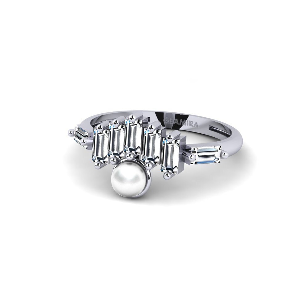 9k Oro Blanco Circonita Anillo Isolationist