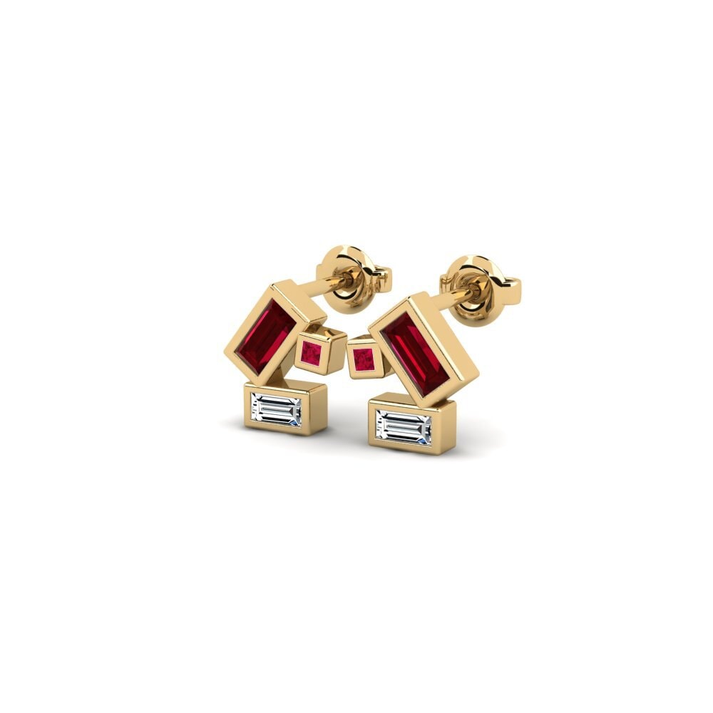 Zircone Rouge Boucle d'oreille femme Jalingo