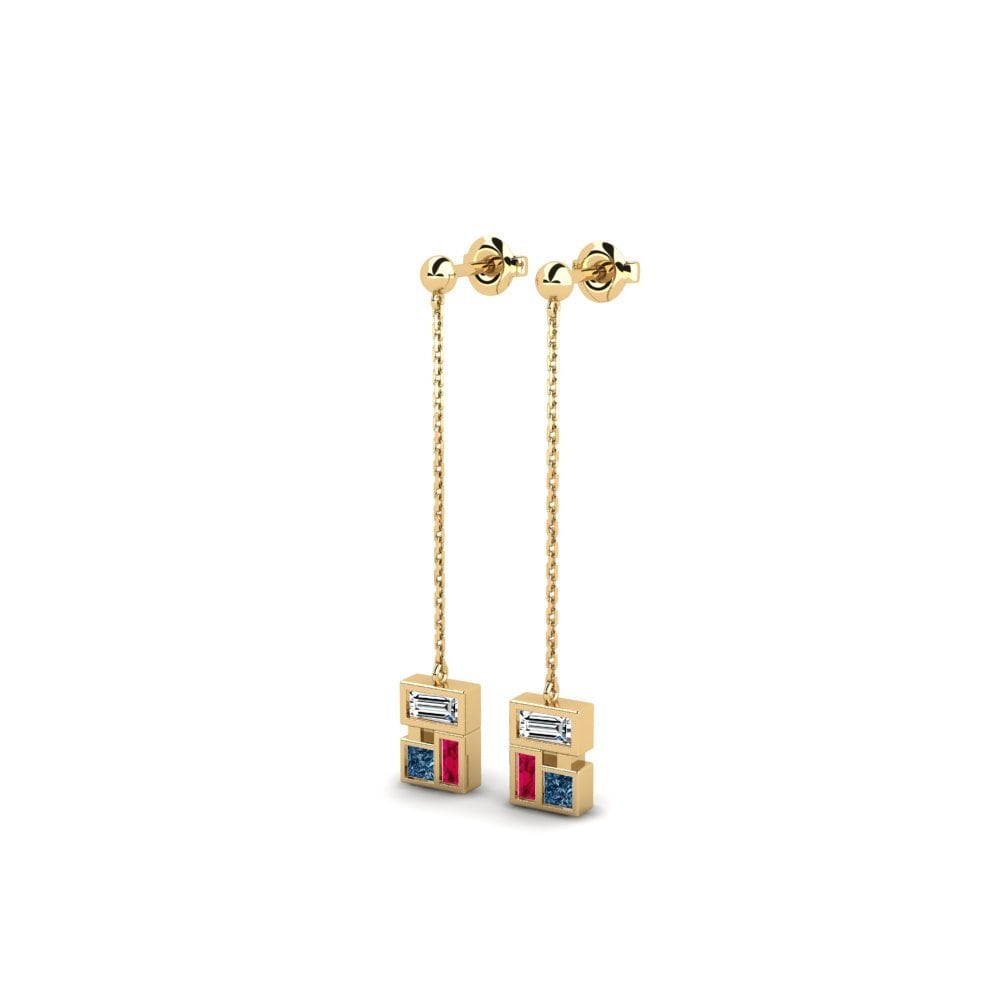 Diamante Azul Brincos Feminino Karonga