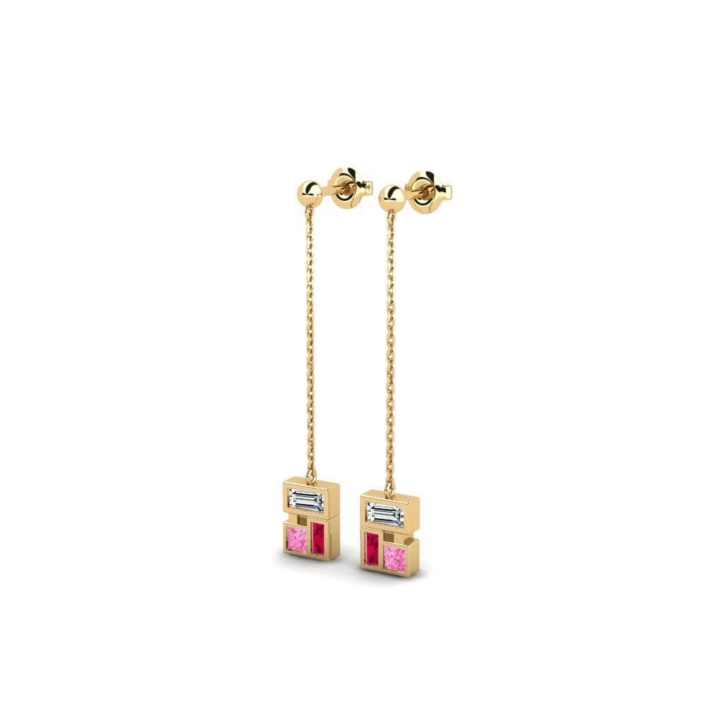 Saphir Rose Boucle d'oreille femme Karonga