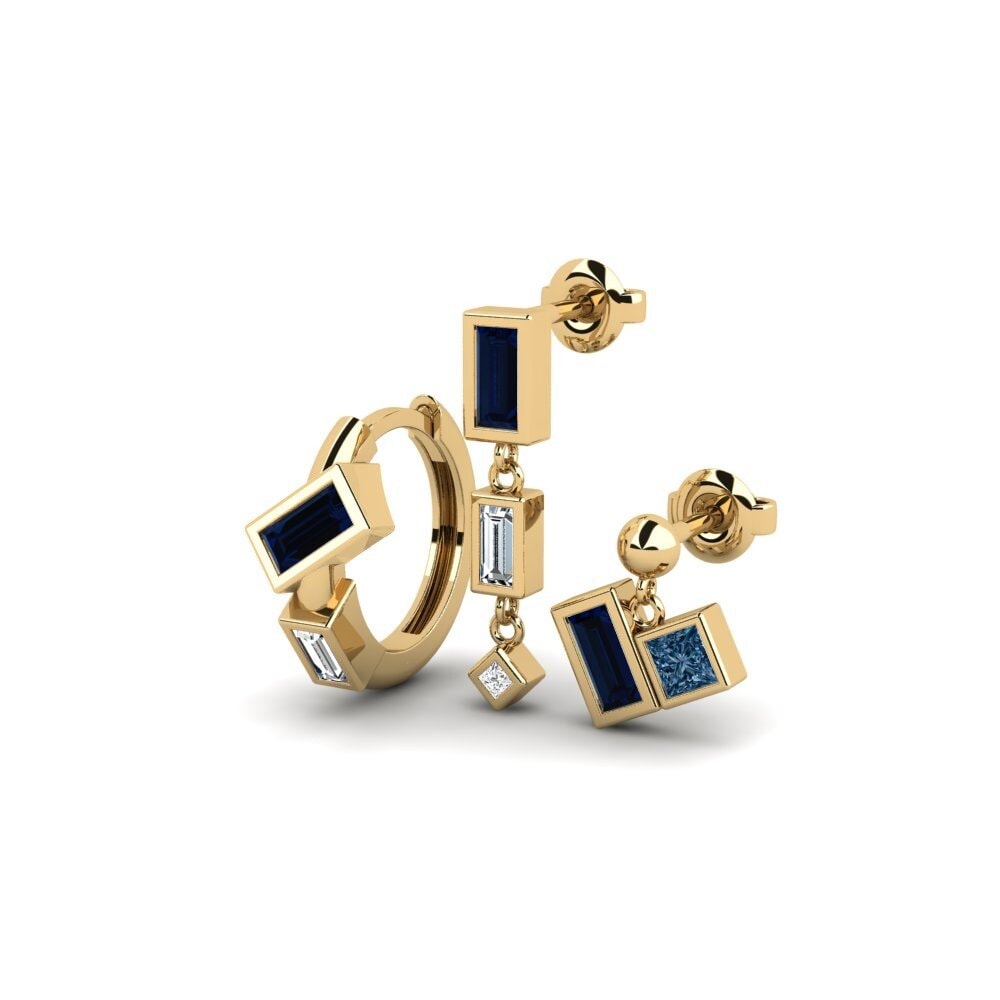 Diamante Azul Brincos Feminino Katsina