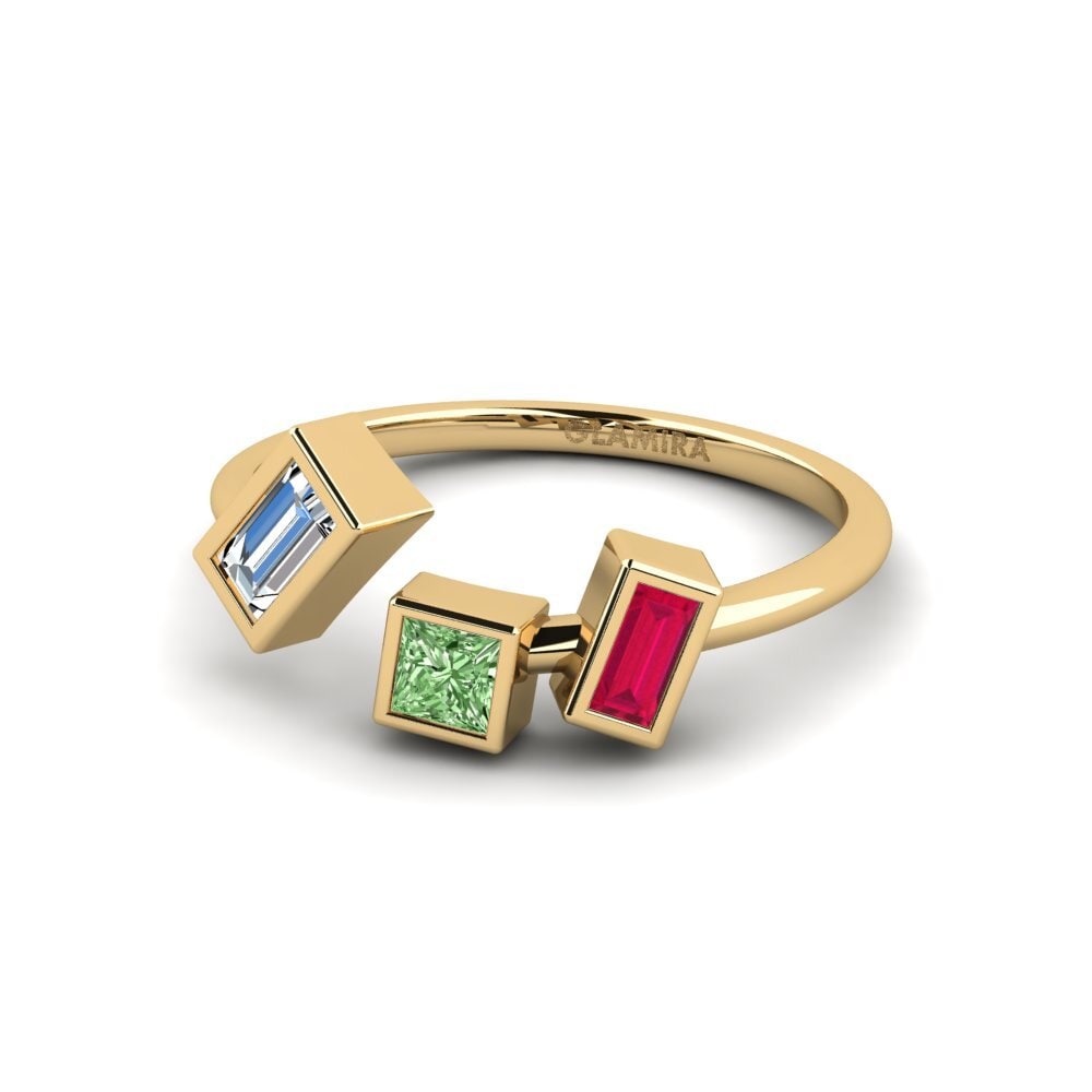 Diamante Verde Anel Mariental