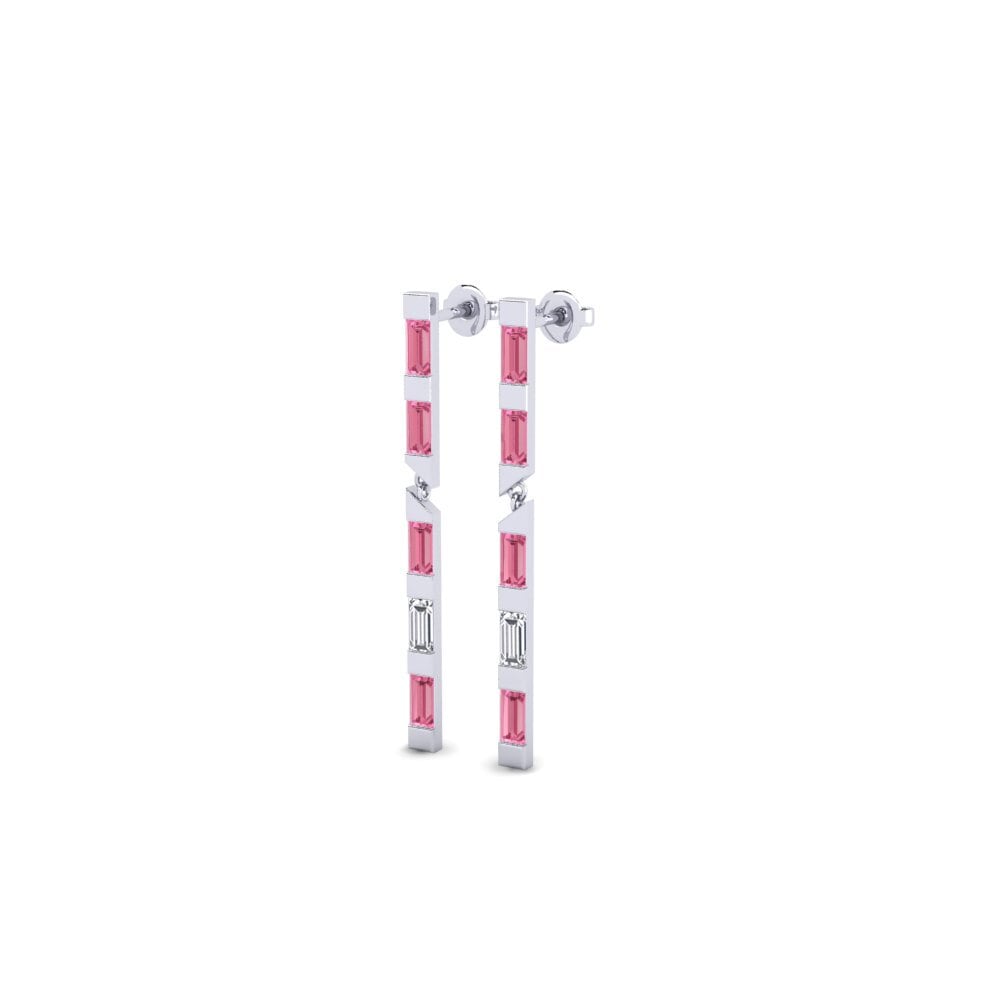 Saphir Rose Boucle d'oreille femme Methaladi