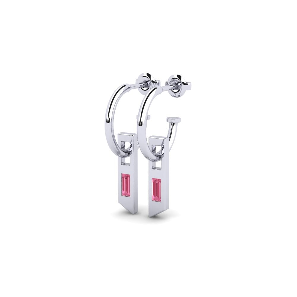 Saphir Rose Boucle d'oreille femme Mizere