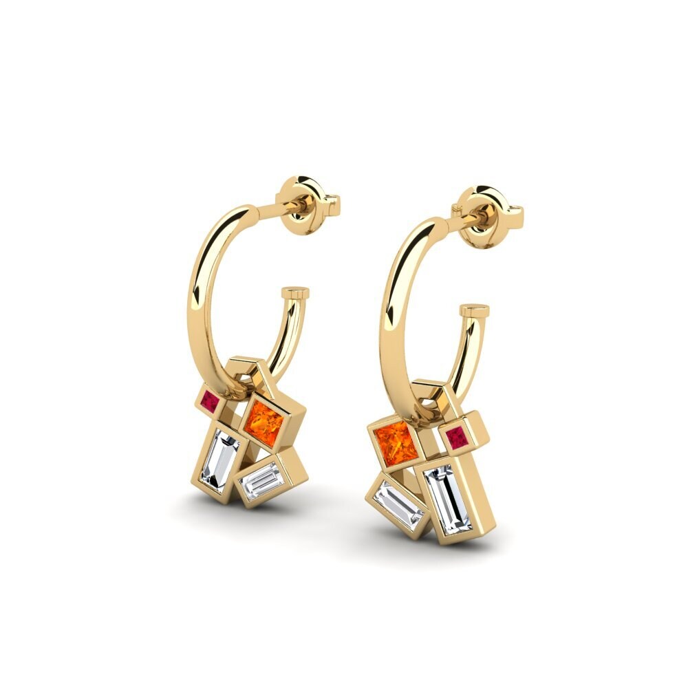 Orange Sapphire Women's Earring Mgarr