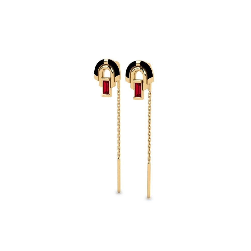 Zircone Rouge Boucle d'oreille femme Recourt