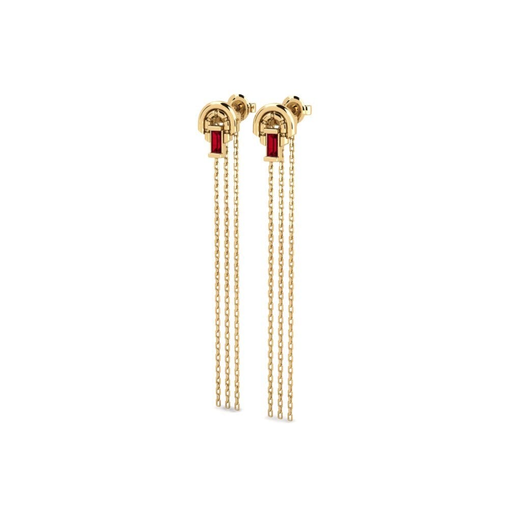 Zircone Rouge Boucle d'oreille femme Sauldre