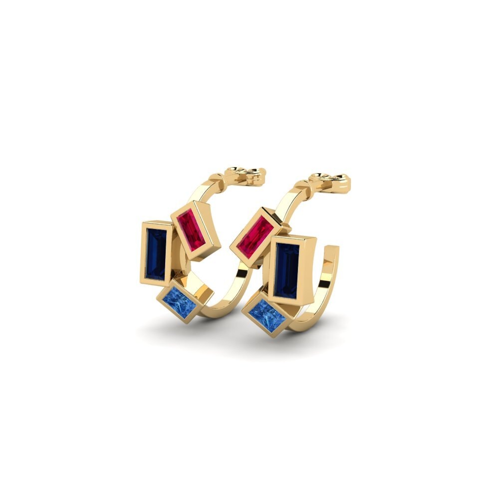 sapphire-zirconia Women's ต่างหู Temaraia