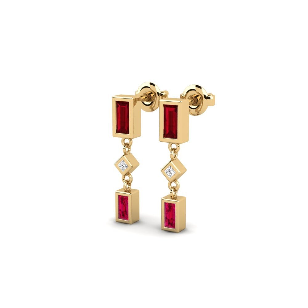 Zircone Rouge Boucle d'oreille femme Windhoek - A