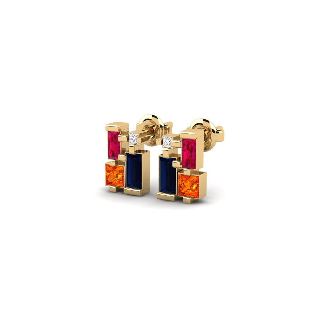 Orange Sapphire Women's Earring Windhoek - B