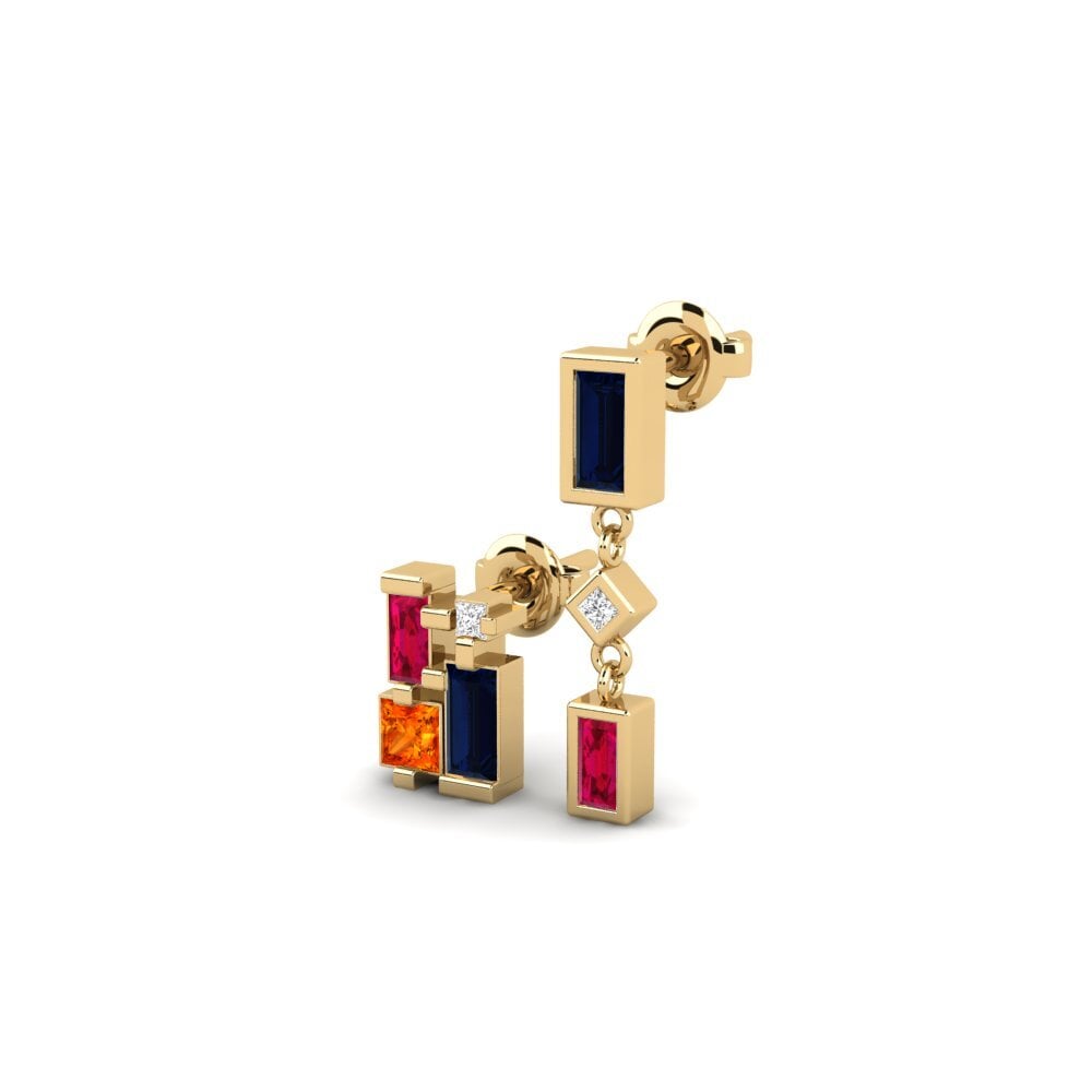 Orange Sapphire Women's Earring Windhoek - SET