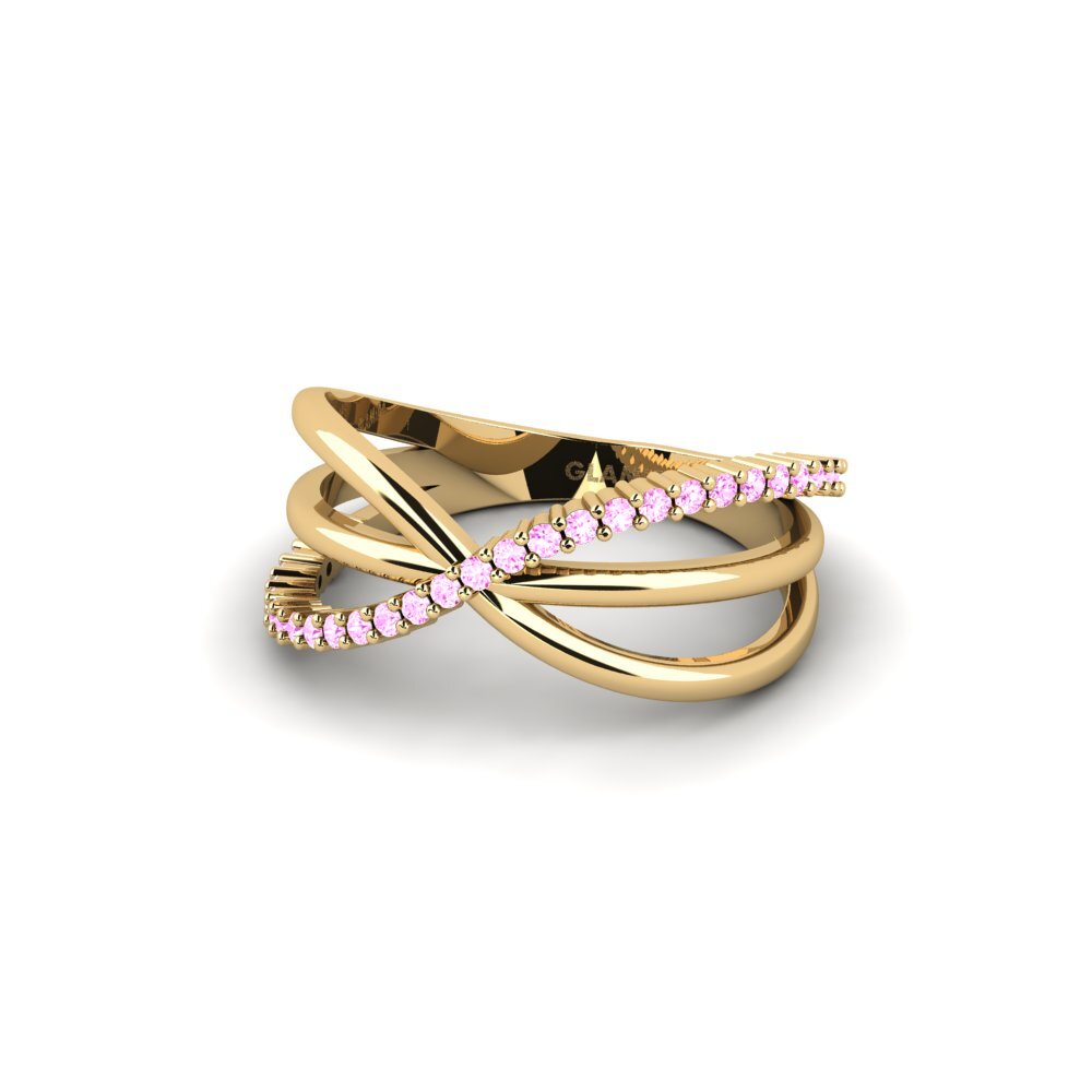 Zafiro Rosado Anillo Apresentado