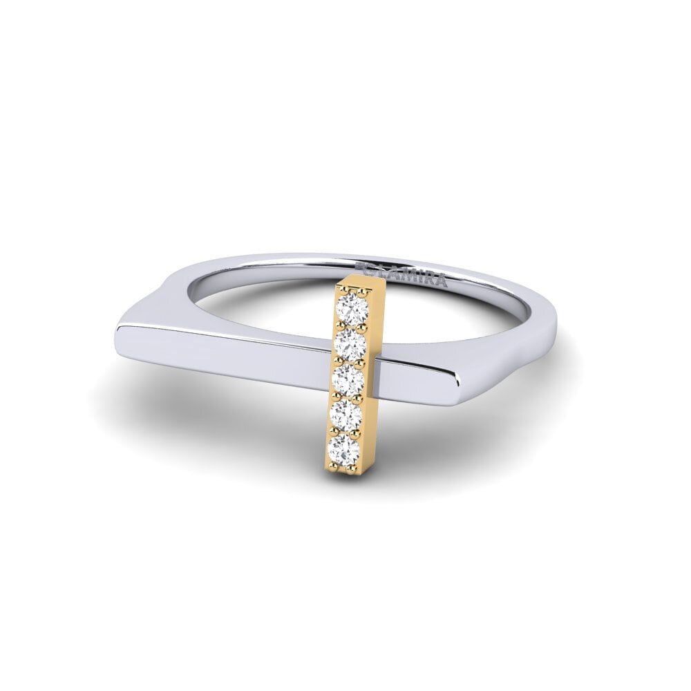 14ct White & Yellow Gold Ring Casette