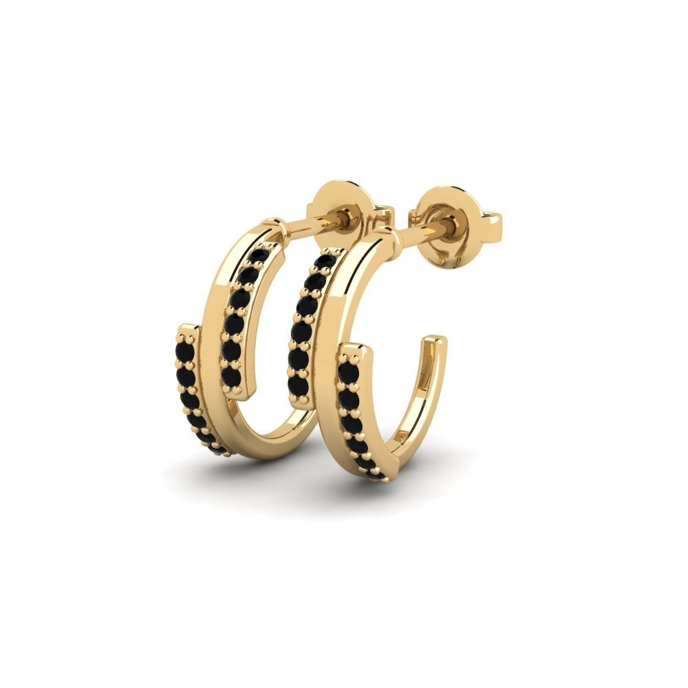 Safira negra Brincos Feminino Circum