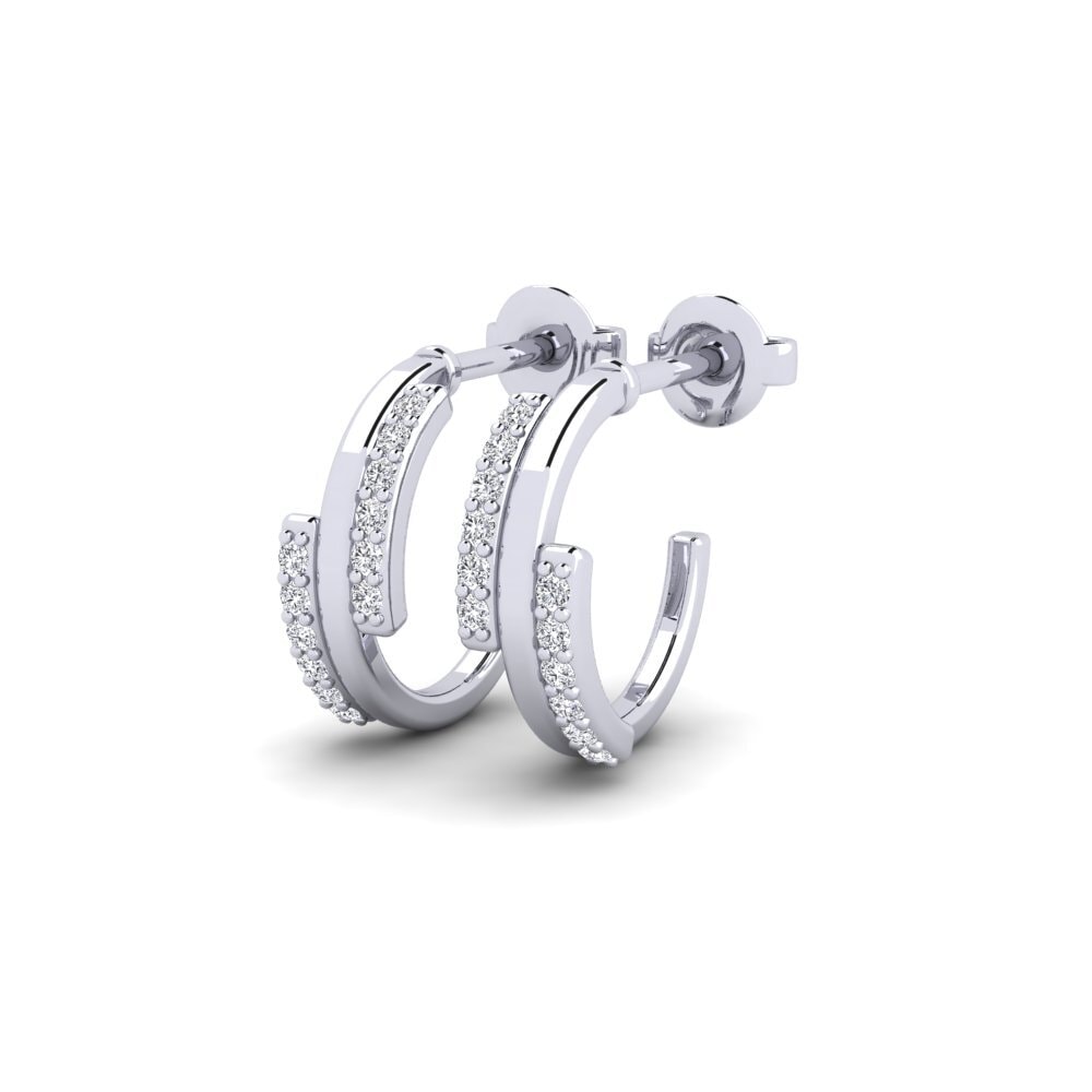 14k Oro Blanco Pendiente de mujer Circum