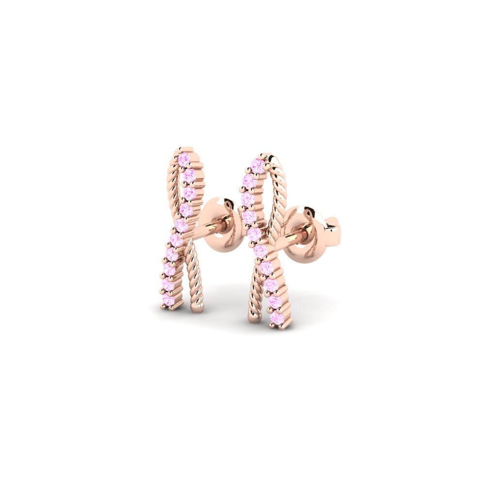 Oro Rosso 375 Zaffiro Rosa Orecchino da donna Cyatanzwe
