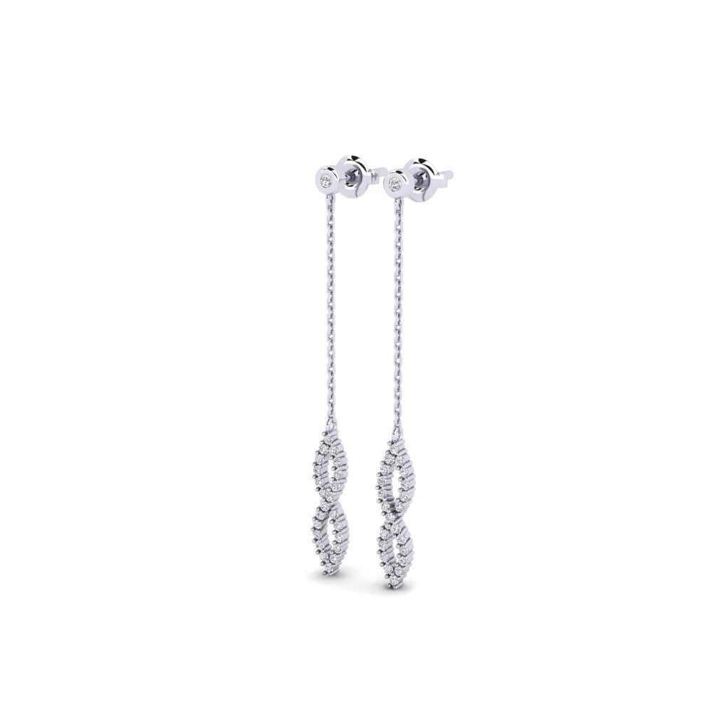 14k Oro Blanco Pendiente de mujer Diwenehi