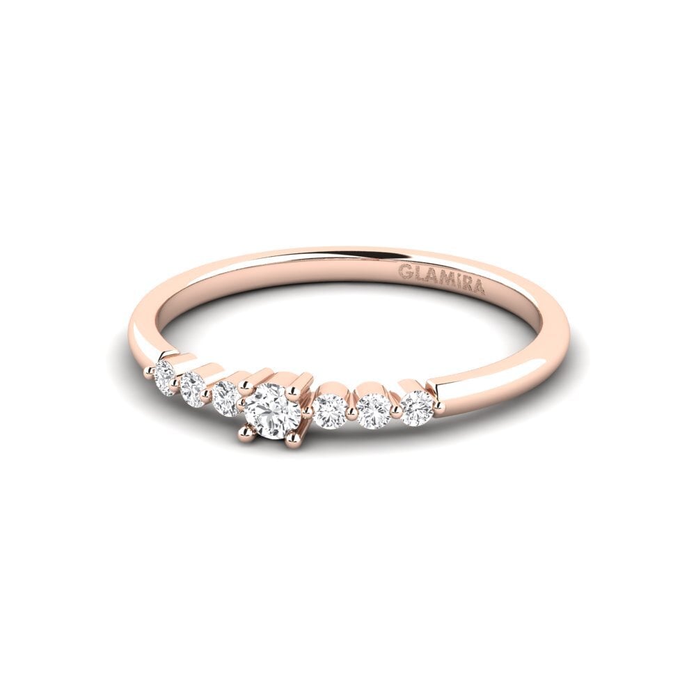 14k Oro Rosa Anillo de compromiso Doel