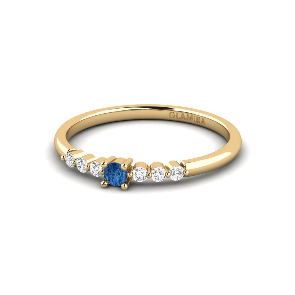 Circonita Azul Oscuro Anillo de compromiso Doel