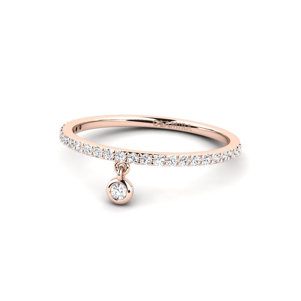 14k Oro Rosa Anillo Fluska