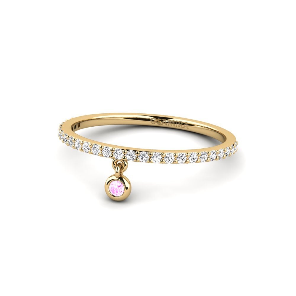 Zafiro Rosado Anillo Fluska
