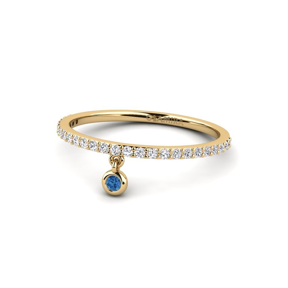 Circonita Azul Oscuro Anillo Fluska