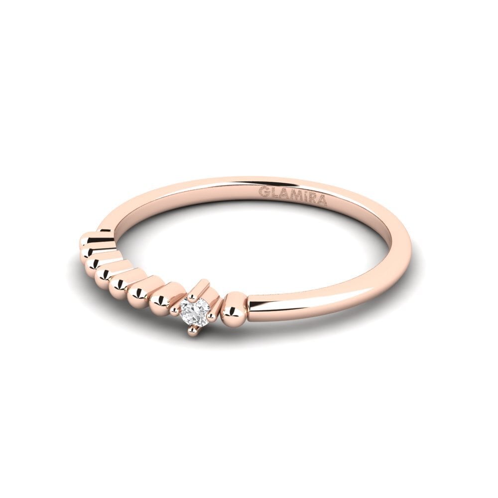 14k Oro Rosa Anillo apilable Helburua