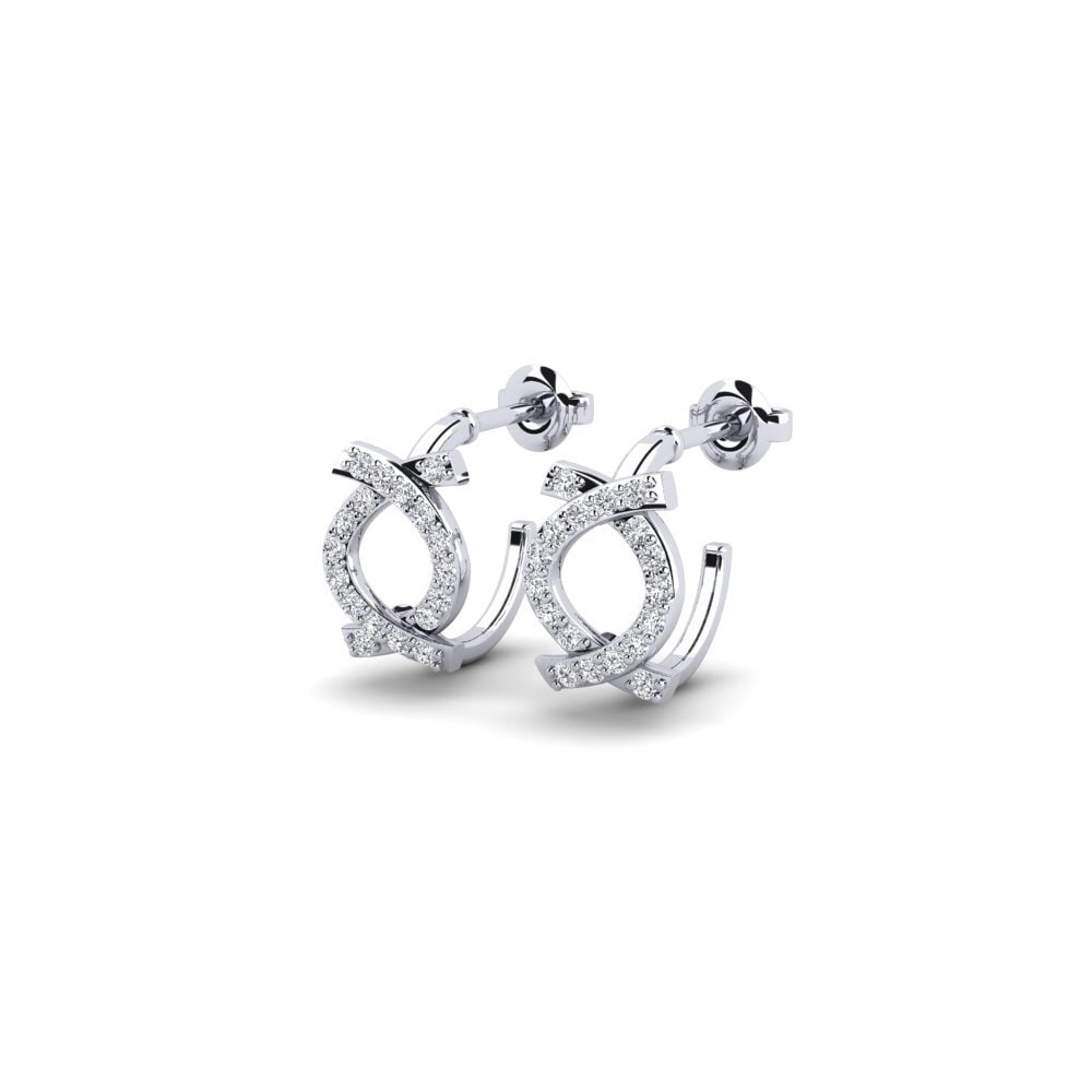 14k Oro Blanco Pendiente de mujer Ilu