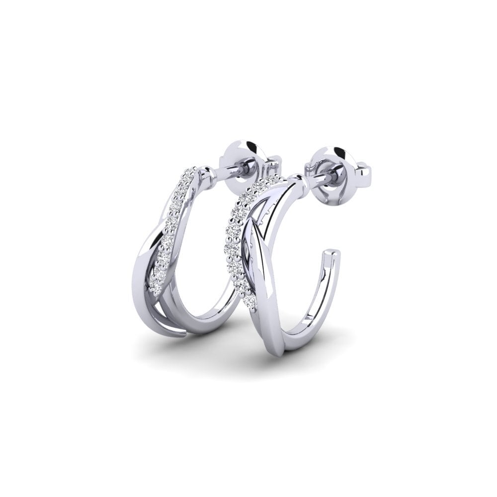 14k Oro Blanco Pendiente de mujer Katahom