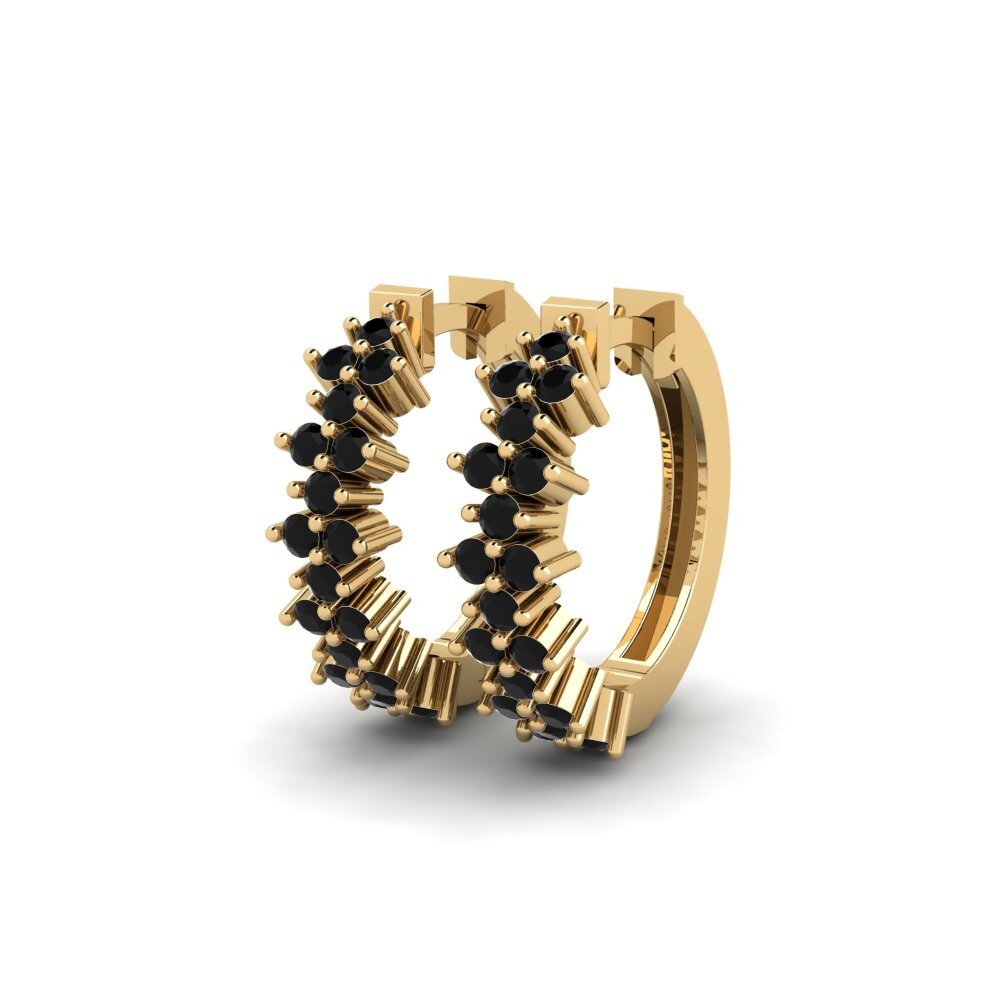 Safira negra Brincos Feminino Koel