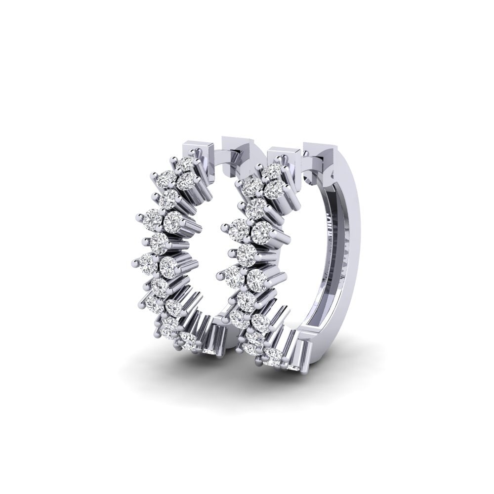 18K Wit Goud Diamant Dames Oorbellen Koel