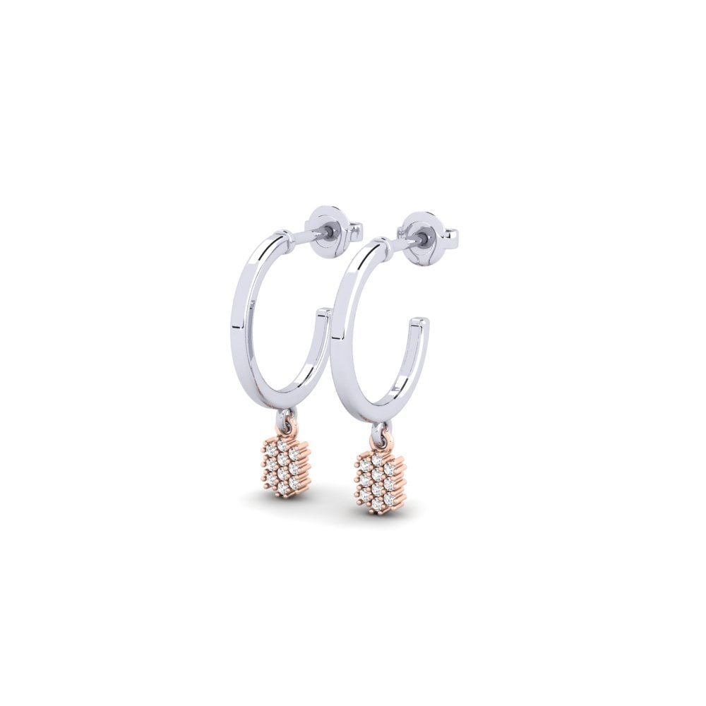 14ct White & Rose Gold Women's Earring Nwunu